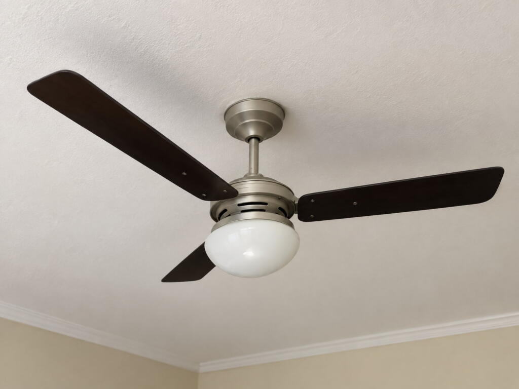 Ventilador de teto com luminária de vidro para alto padrão 