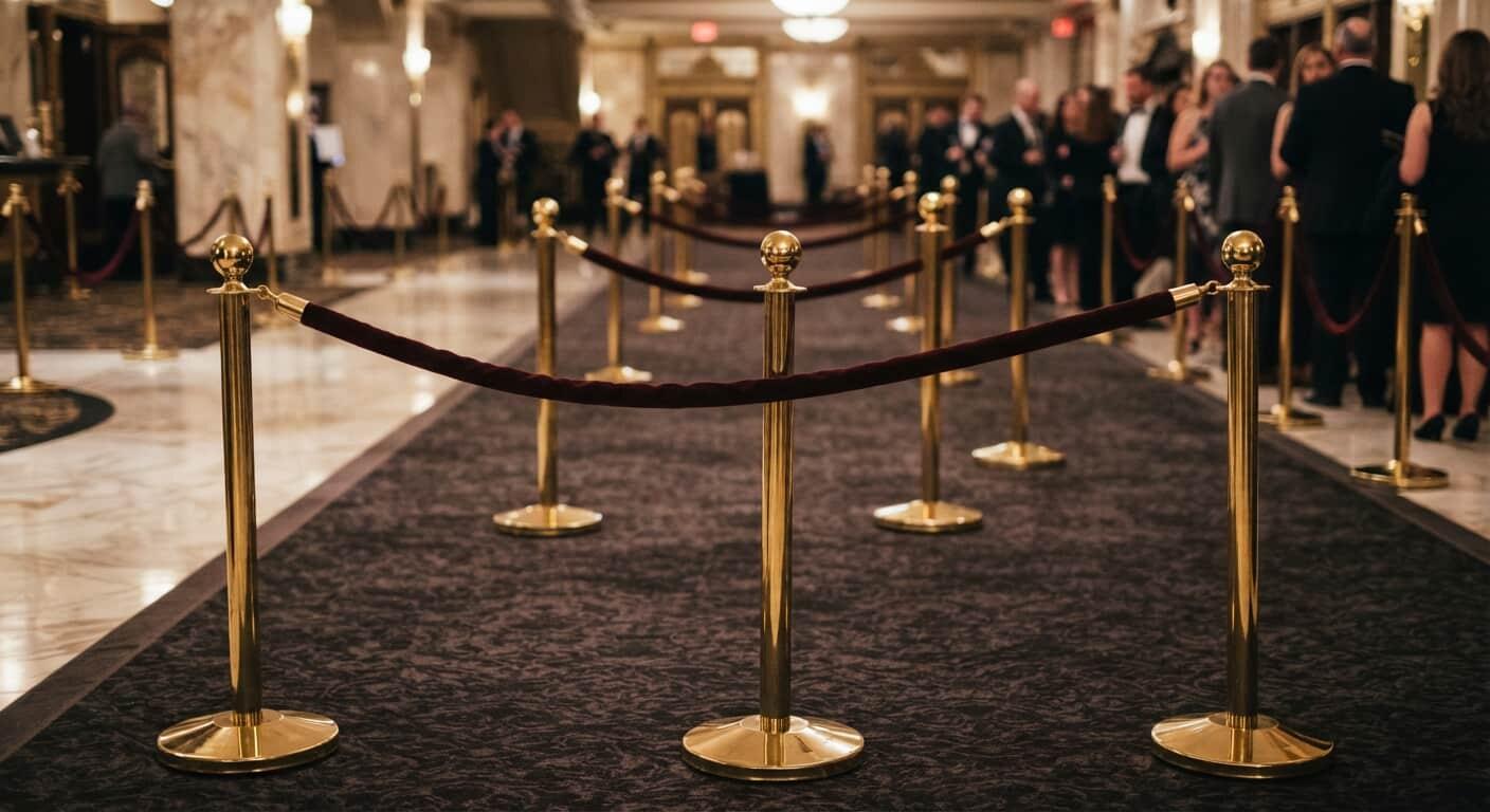 Organizador de fila dourado: detalhe que impressiona